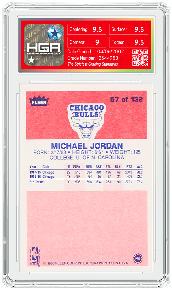 HGA Poly graded card slab back