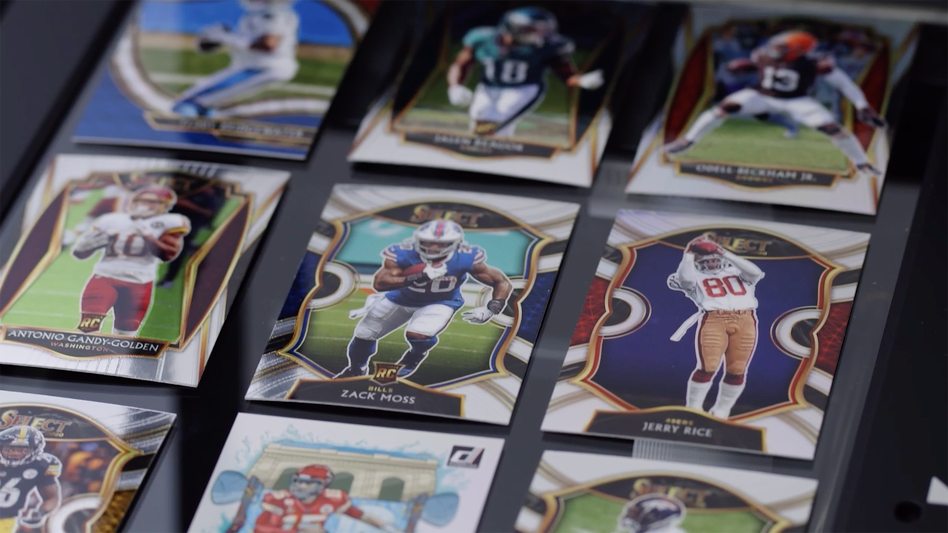Assorted baseball trading cards representing sports collectibles
